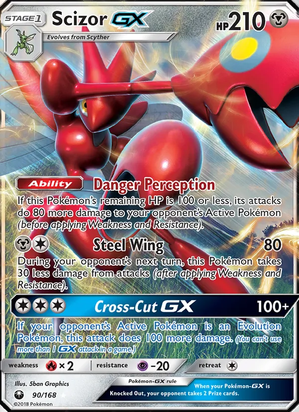 Scizor GX — Celestial Storm #90 (Pokémon TCG card)