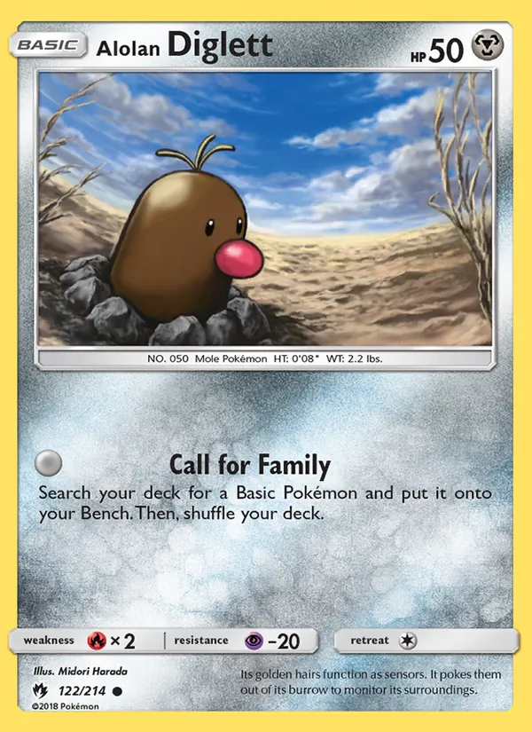 Alolan Diglett — Lost Thunder #122 (Pokémon TCG card)