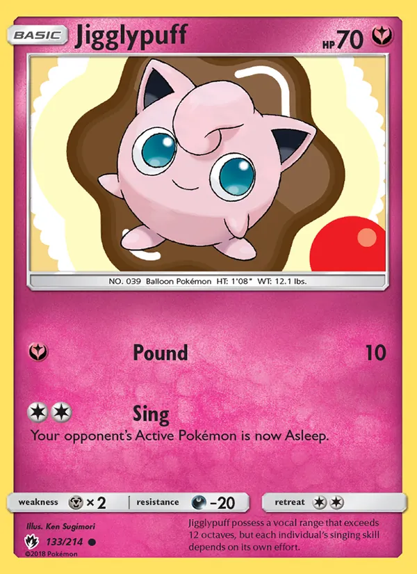 Jigglypuff — Lost Thunder #133 (Pokémon TCG card)