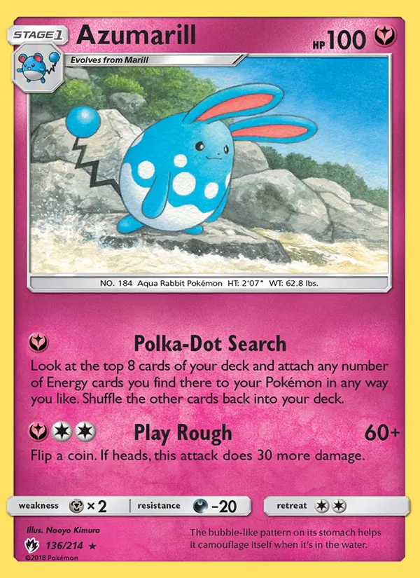 Azumarill — Lost Thunder #136 (Pokémon TCG card)