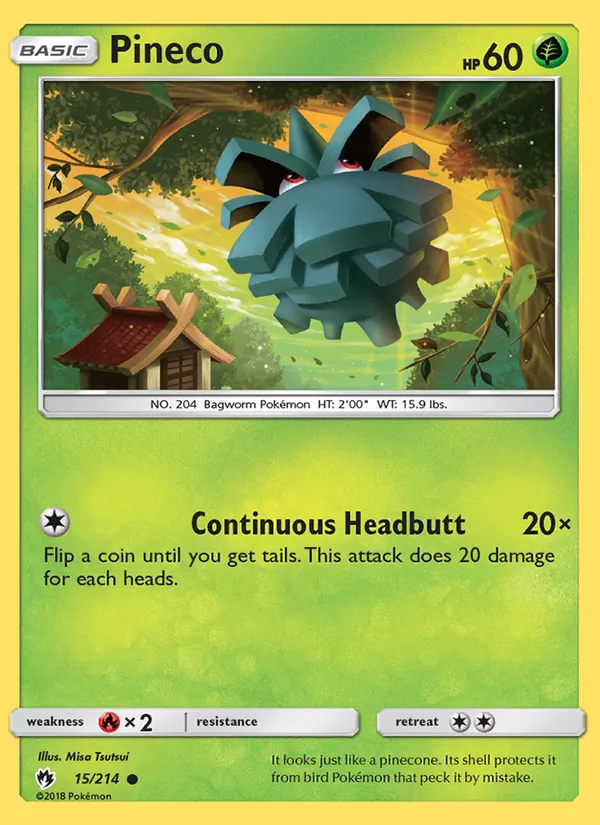 Pineco — Lost Thunder #15 (Pokémon TCG card)