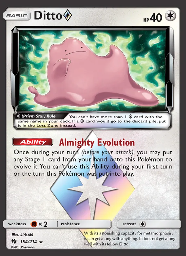 Ditto ◇ — Lost Thunder #154 (Pokémon TCG card)