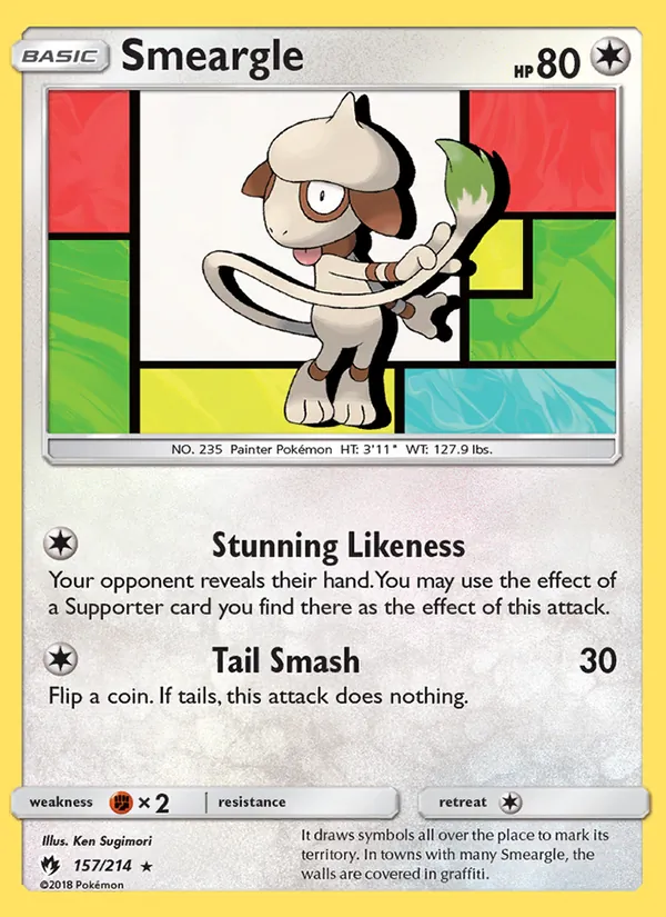 Smeargle — Lost Thunder #157 (Pokémon TCG card)