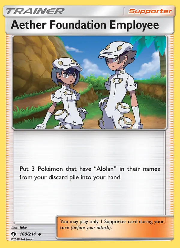 Aether Foundation Employee — Lost Thunder #168 (Pokémon TCG card)