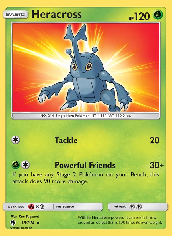 Heracross — Lost Thunder #18 (Pokémon TCG card)