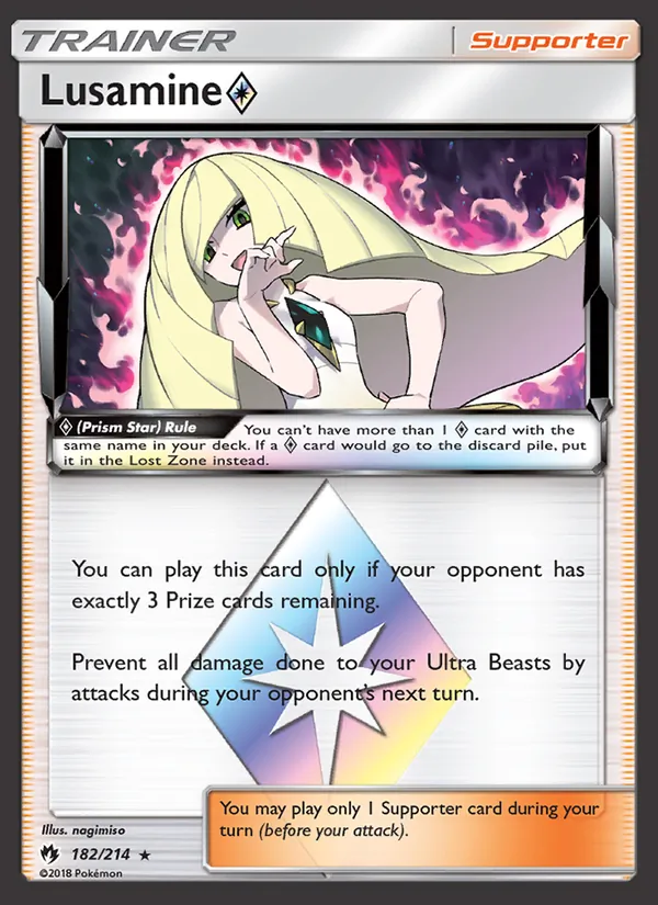 Lusamine ◇ — Lost Thunder #182 (Pokémon TCG card)