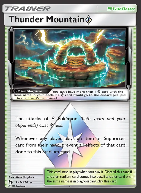 Thunder Mountain ◇ — Lost Thunder #191 (Pokémon TCG card)