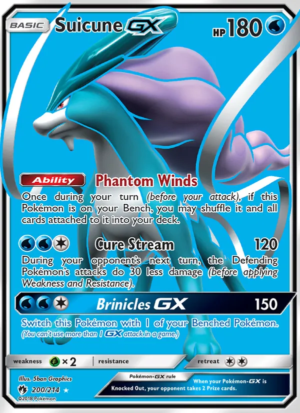 Suicune GX — Lost Thunder #200 (Pokémon TCG card)