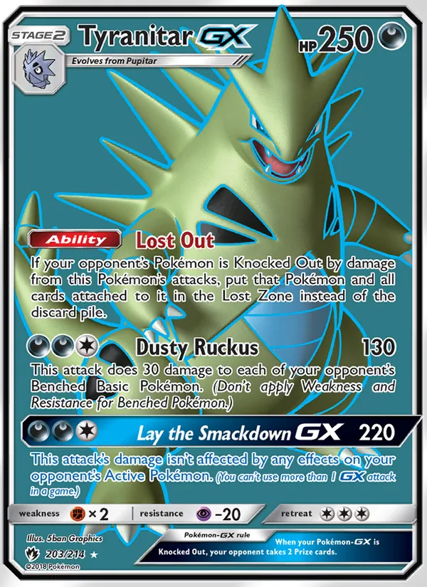 Tyranitar GX — Lost Thunder #203 (Pokémon TCG card)