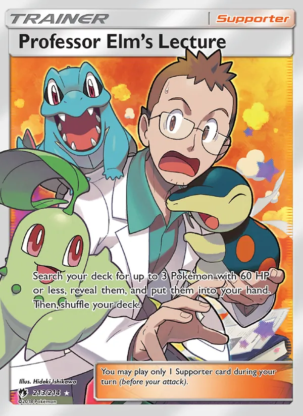Professor Elm’s Lecture — Lost Thunder #213 (Pokémon TCG card)