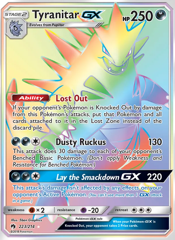 Tyranitar GX — Lost Thunder #223 (Pokémon TCG card)