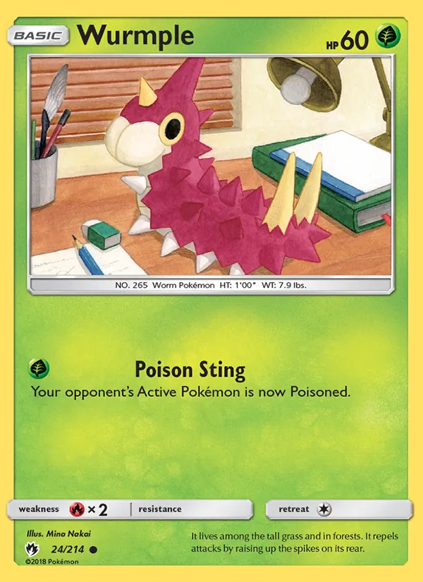 Wurmple — Lost Thunder #24 (Pokémon TCG card)
