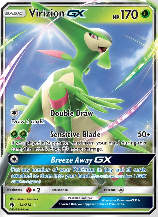 Virizion GX — Lost Thunder #34 (Pokémon TCG card)