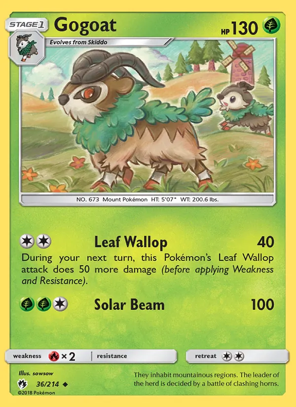 Gogoat — Lost Thunder #36 (Pokémon TCG card)