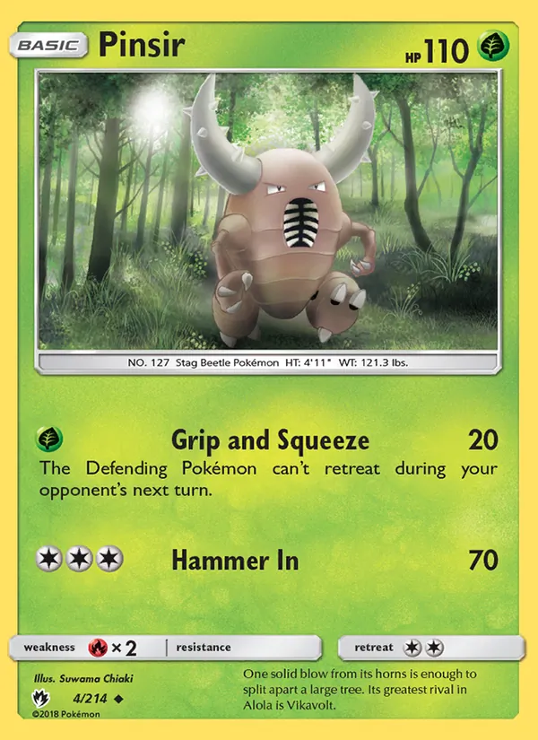 Pinsir — Lost Thunder #4 (Pokémon TCG card)