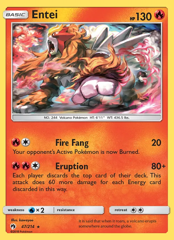 Entei — Lost Thunder #47 (Pokémon TCG card)
