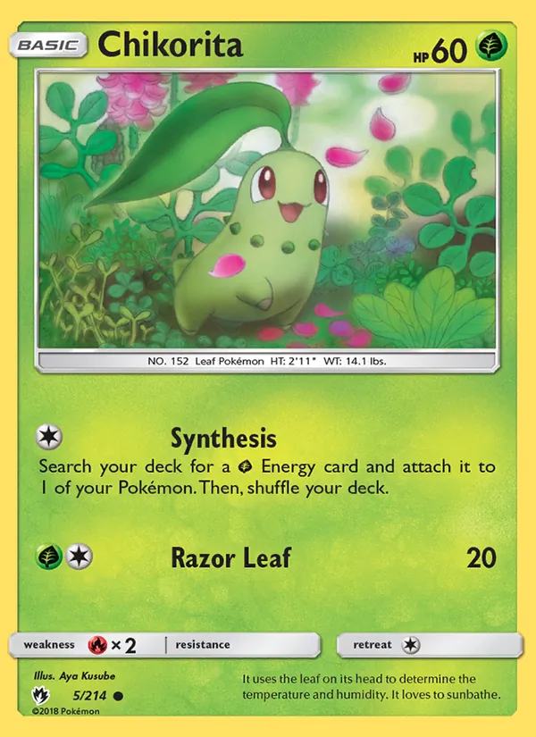 Chikorita — Lost Thunder #5 (Pokémon TCG card)