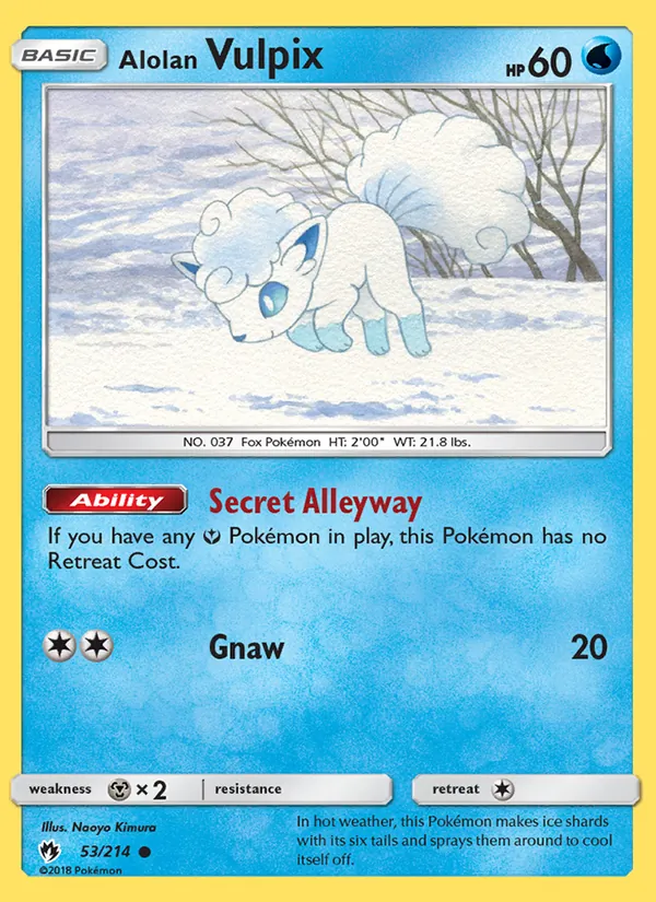 Alolan Vulpix — Lost Thunder #53 (Pokémon TCG card)