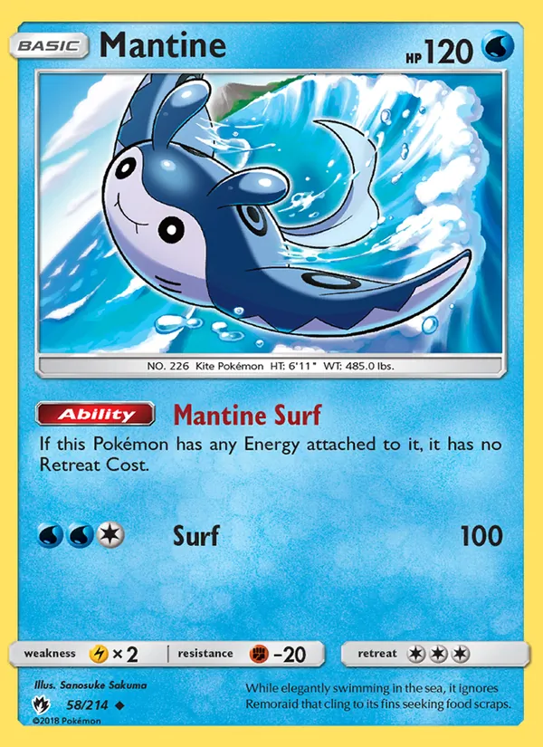 Mantine — Lost Thunder #58 (Pokémon TCG card)