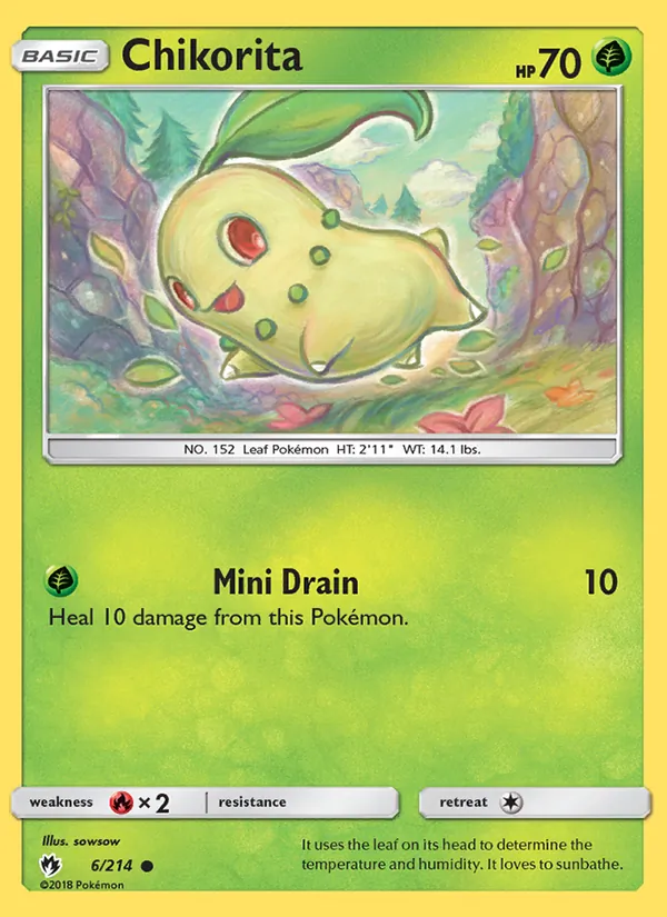 Chikorita — Lost Thunder #6 (Pokémon TCG card)