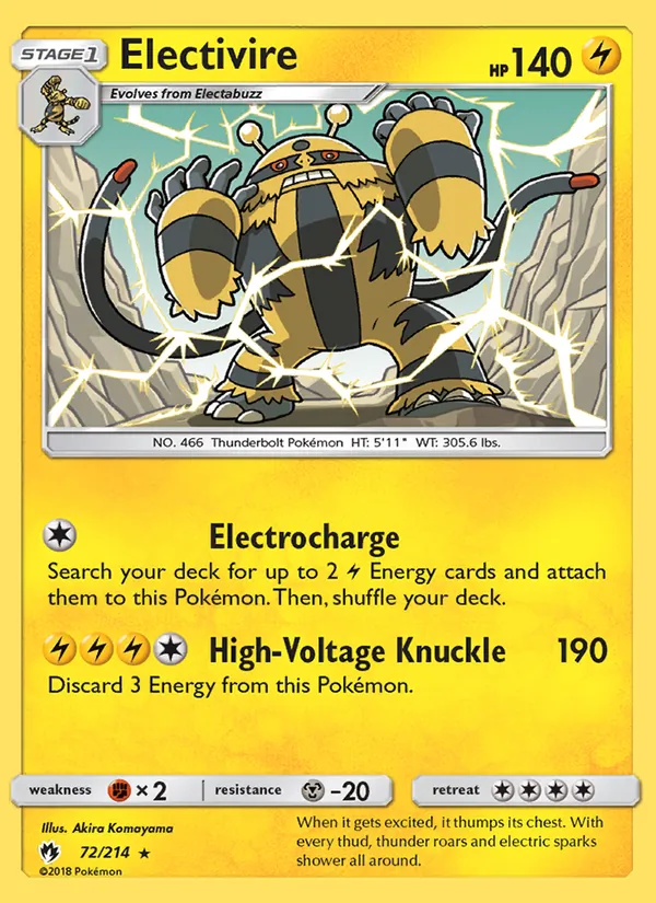 Electivire — Lost Thunder #72 (Pokémon TCG card)