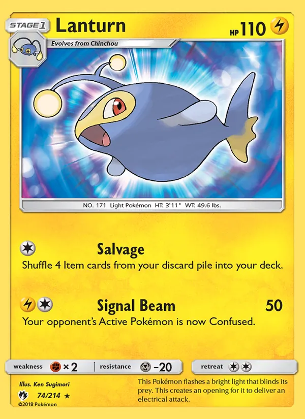 Lanturn — Lost Thunder #74 (Pokémon TCG card)