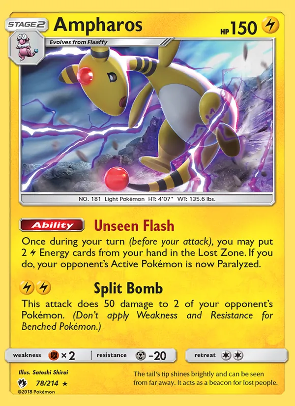 Ampharos — Lost Thunder #78 (Pokémon TCG card)