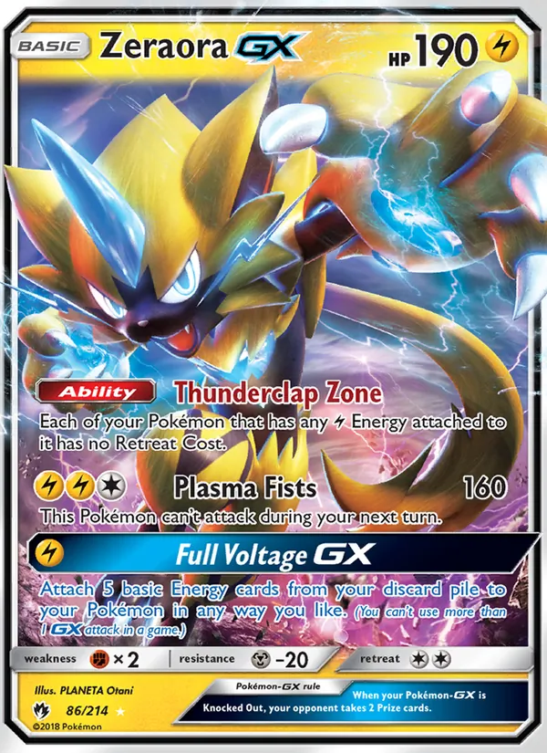 Zeraora GX — Lost Thunder #86 (Pokémon TCG card)