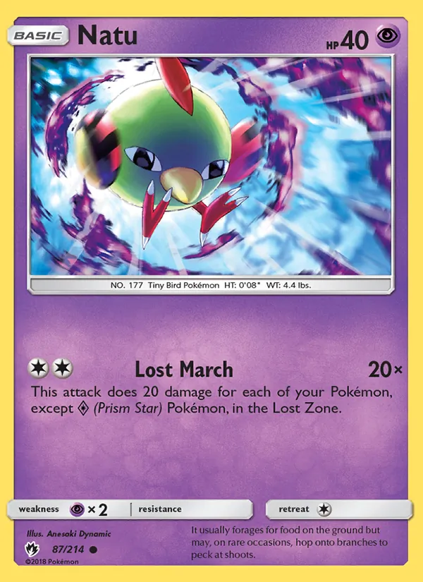 Natu — Lost Thunder #87 (Pokémon TCG card)