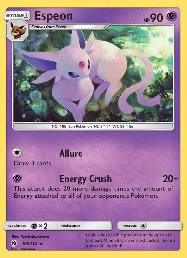 Espeon — Lost Thunder #89 (Pokémon TCG card)