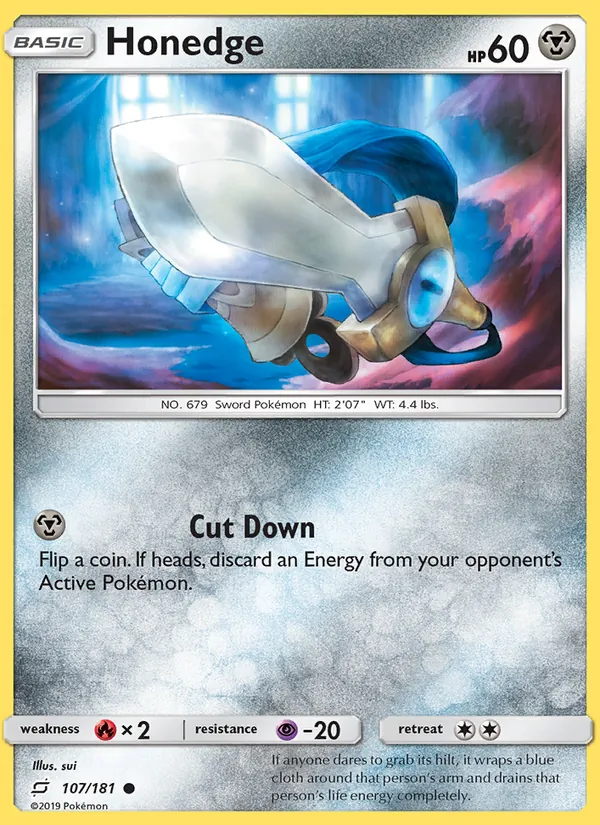 Honedge — Team Up #107 (Pokémon TCG card)