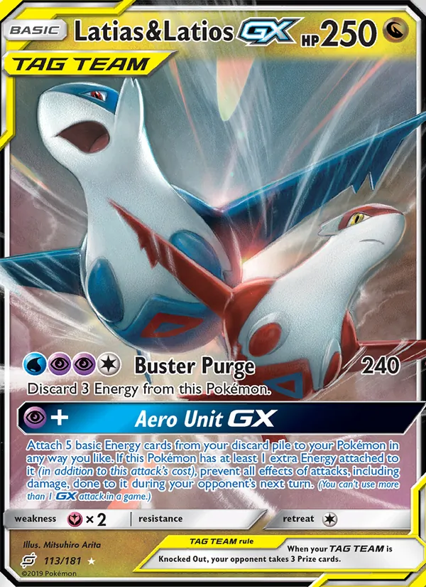 Latias & Latios GX — Team Up #113 (Pokémon TCG card)