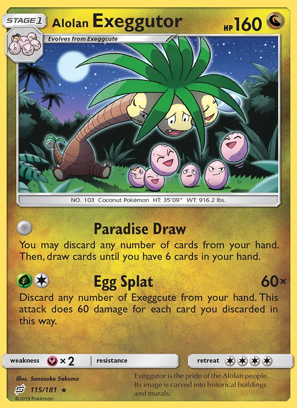 Alolan Exeggutor — Team Up #115 (Pokémon TCG card)
