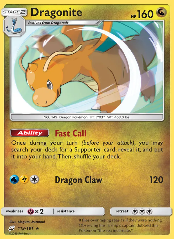 Dragonite — Team Up #119 (Pokémon TCG card)