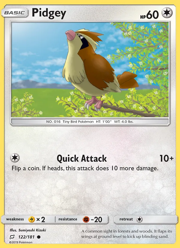 Pidgey — Team Up #122 (Pokémon TCG card)