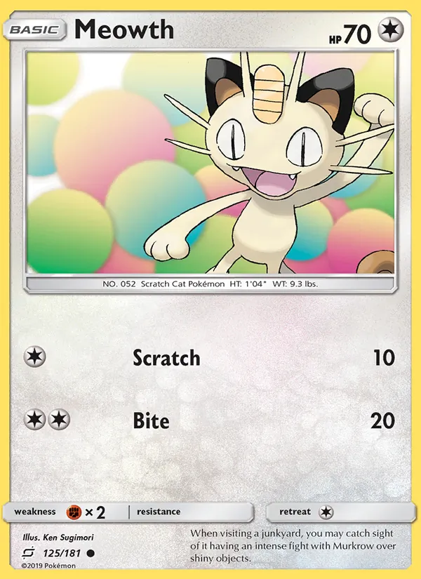 Meowth — Team Up #125 (Pokémon TCG card)