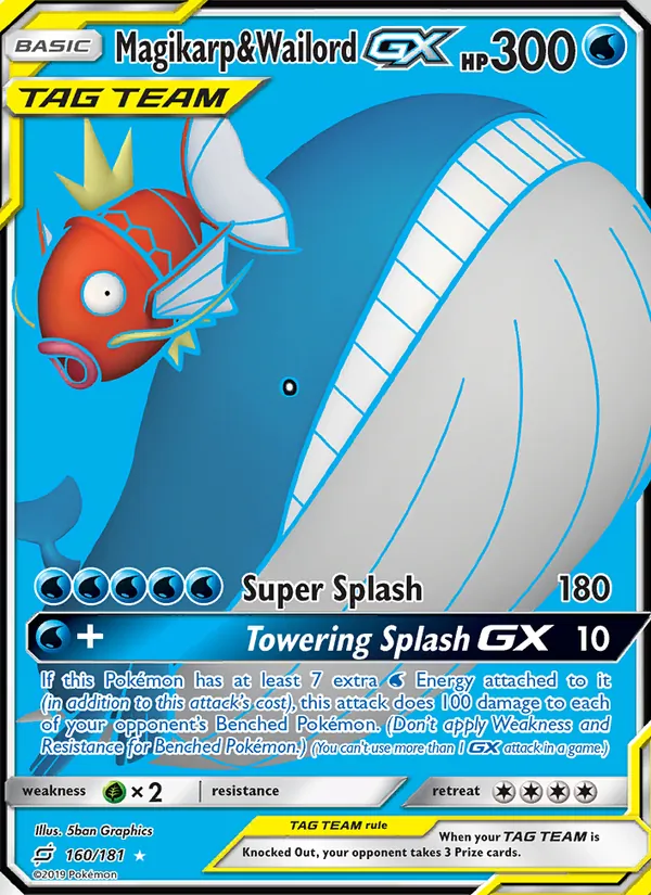 Magikarp & Wailord GX — Team Up #160 (Pokémon TCG card)