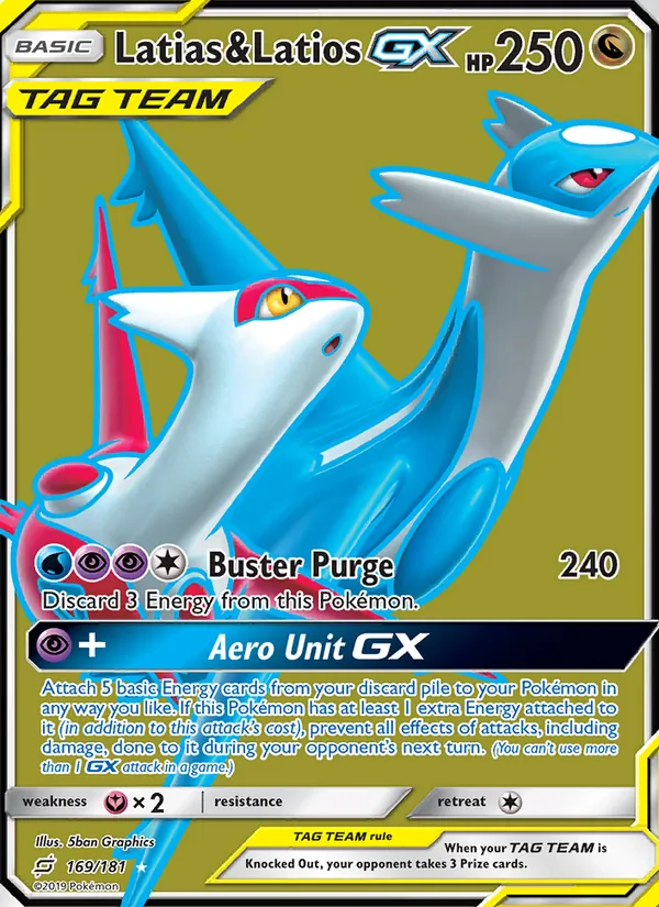 Latias & Latios GX — Team Up #169 (Pokémon TCG card)
