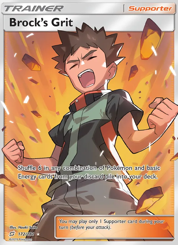 Brock’s Grit — Team Up #172 (Pokémon TCG card)