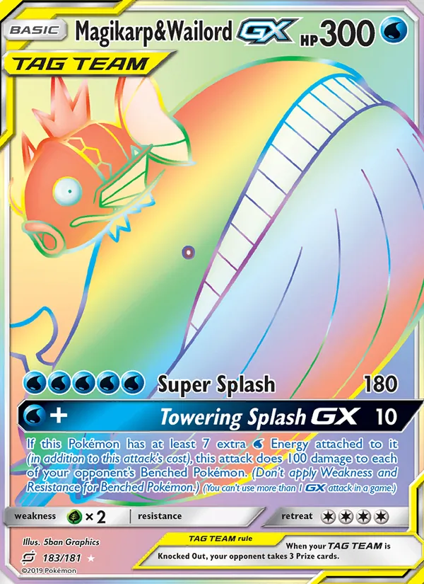 Magikarp & Wailord GX — Team Up #183 (Pokémon TCG card)