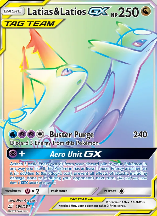 Latias & Latios GX — Team Up #190 (Pokémon TCG card)