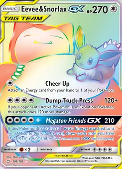 Eevee & Snorlax GX (Team Up #191)