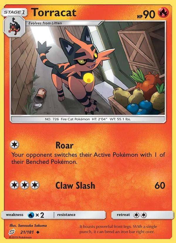 Torracat — Team Up #21 (Pokémon TCG card)