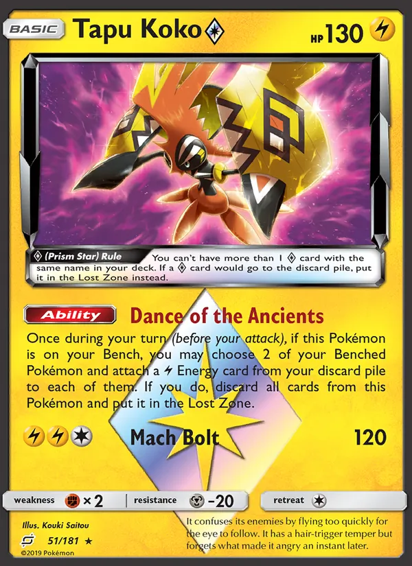 Tapu Koko ◇ — Team Up #51 (Pokémon TCG card)