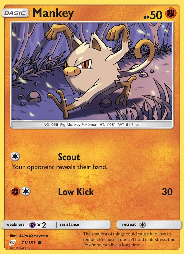 Mankey — Team Up #71 (Pokémon TCG card)