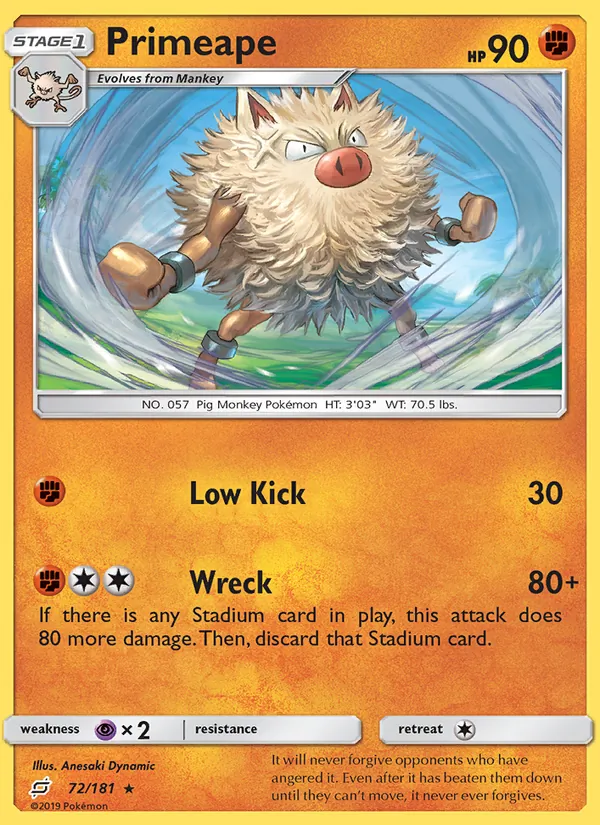 Primeape — Team Up #72 (Pokémon TCG card)