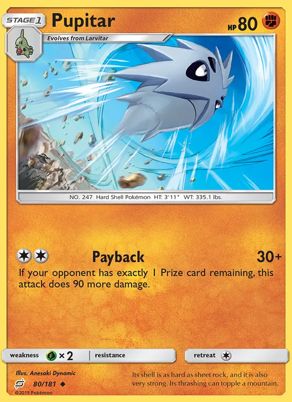 Pupitar — Team Up #80 (Pokémon TCG card)
