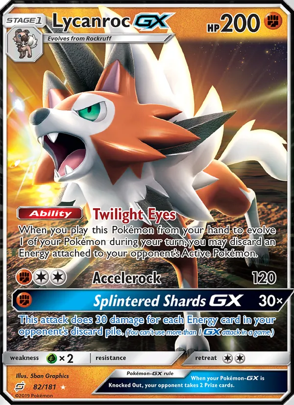 Lycanroc GX — Team Up #82 (Pokémon TCG card)