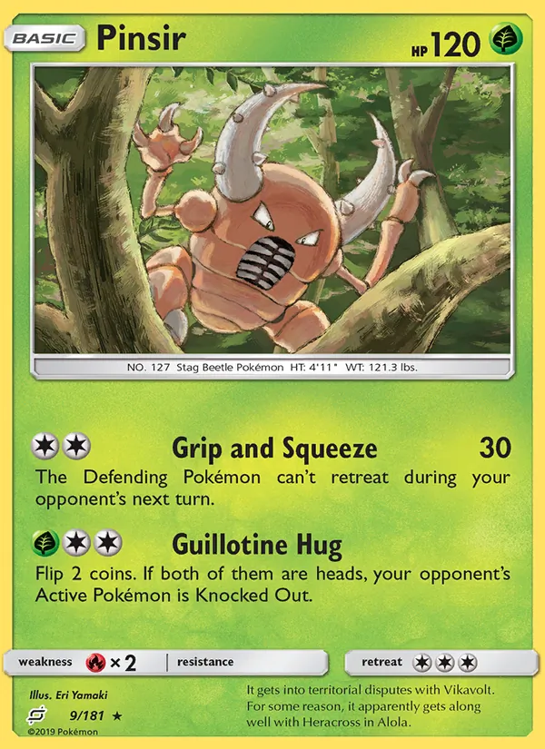 Pinsir — Team Up #9 (Pokémon TCG card)