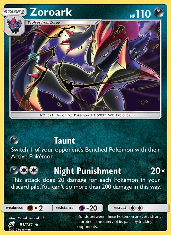 Zoroark — Team Up #91 (Pokémon TCG card)
